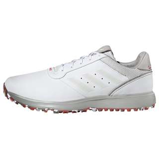 adidas S2G Spikeless Leather Golfschuh Golfschuhe Cloud White / Grey One / Crew Red
