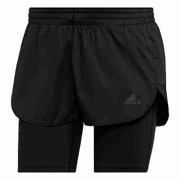 adidas Run Fast Two-in-One Shorts Laufshorts Damen Black / Black