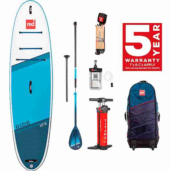 Red Paddle RIDE 10'6" X 32" X 4,7" MSL+ PADDLE SUP Sets blau-weiß