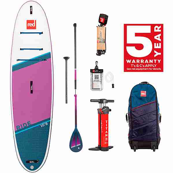 Red Paddle SET RIDE 10'6" x 32" x 4,7" MSL+ Paddle SUP Sets lila-weiß