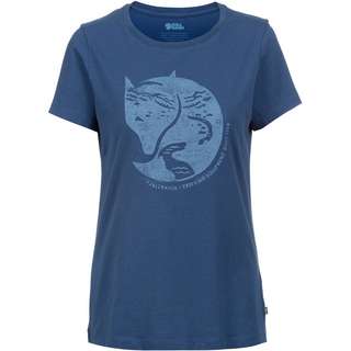FJÄLLRÄVEN Arctic Fox Print T-Shirt Damen indigo blue