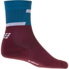 Rückansicht von CEP The Run Mid Laufsocken Herren petrol-dark-red