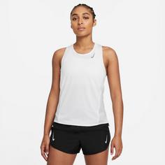 Rückansicht von Nike RACE Funktionstank Damen white-reflective silv