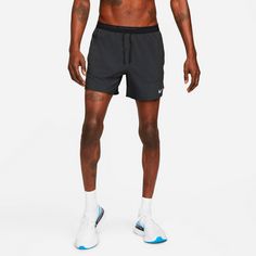 Rückansicht von Nike Flex Stride Funktionsshorts Herren black-black-reflective silv