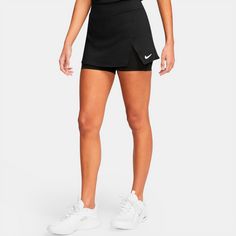 Rückansicht von Nike Court Victory Tennisrock Damen black-white