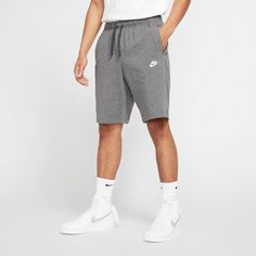 Rückansicht von Nike NSW CLUB Shorts Herren charcoal heathr-white