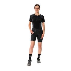 Rückansicht von VAUDE Active Fahrradtights Damen black uni