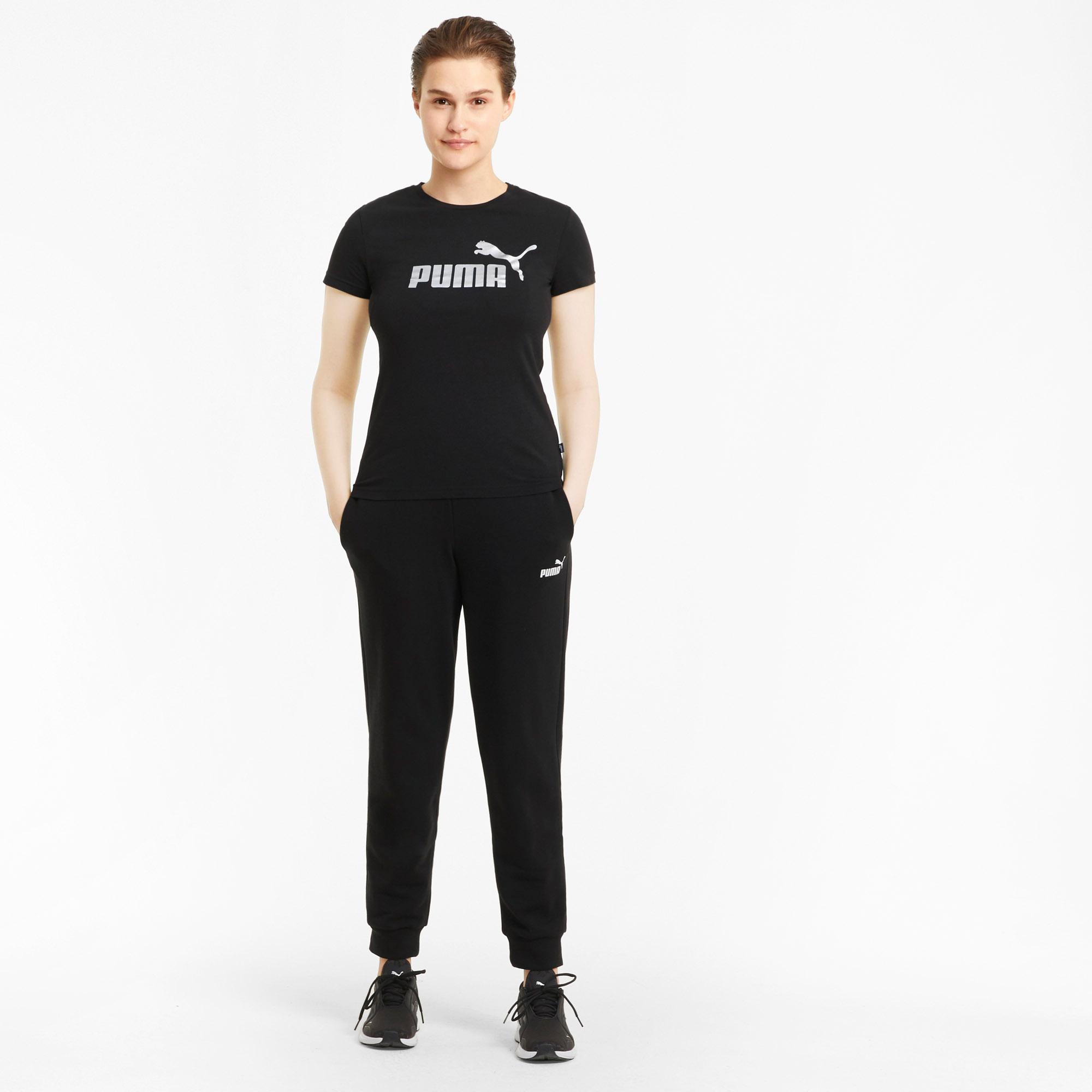 PUMA Essentials T-Shirt im Damen kaufen black-silver von SportScheck Metallic Online puma Shop