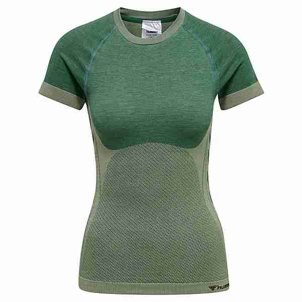 hummel hmlCLEA SEAMLESS TIGHT T-SHIRT T-Shirt Damen LAUREL WREATH/LILY PAD MELANGE