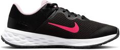 Rückansicht von Nike REVOLUTION 6 Laufschuhe Kinder black-hyper pink-pink foam