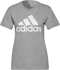 adidas Loungewear Essentials Logo T-Shirt Damen medium grey heather-white