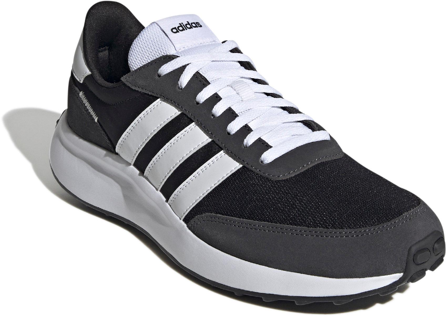 Adidas running shoes black and white best sale