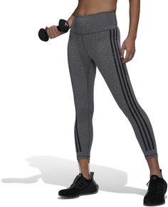 Rückansicht von adidas Optime Training 7/8-Tights Damen dark grey heather