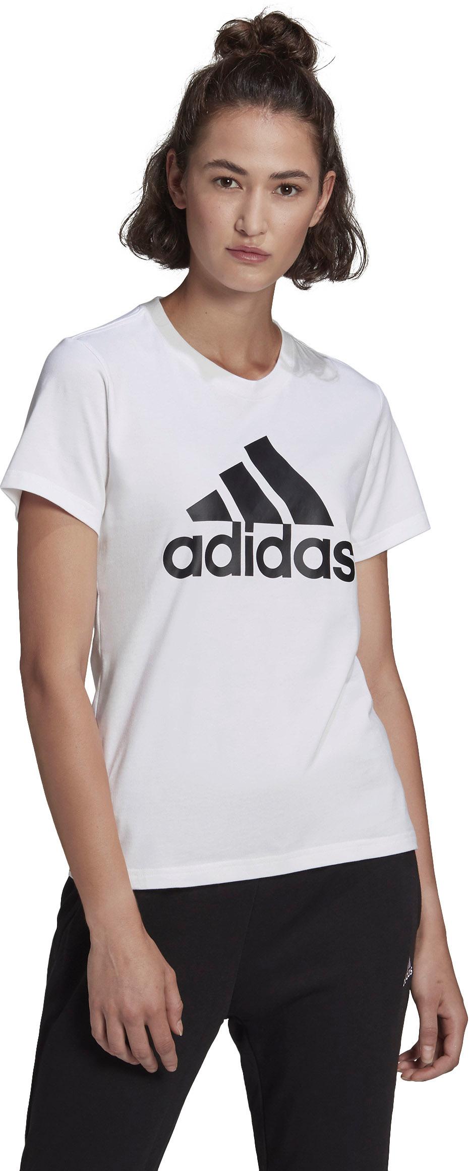 Adidas logo t shirt womens best sale