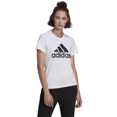 Rückansicht von adidas Loungewear Essentials Logo T-Shirt Damen white-black