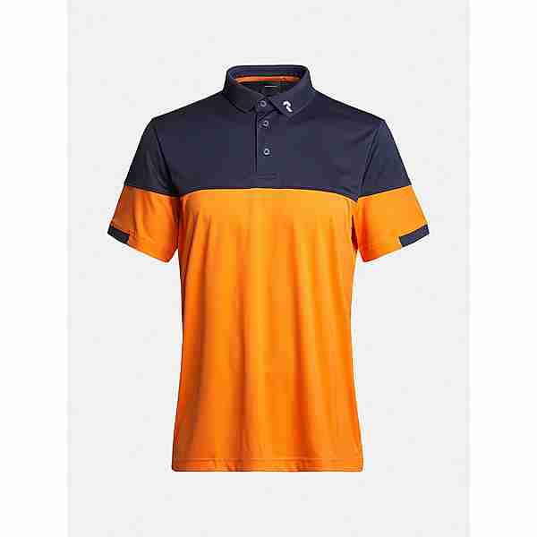Peak Performance Player Block Poloshirt Herren orange flare-blue shadow