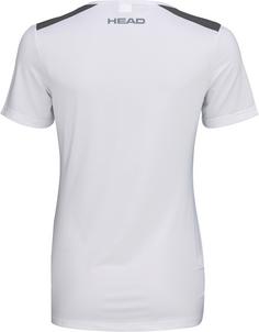 Rückansicht von HEAD Club 22 Tennisshirt Damen weiß-dunkelblau