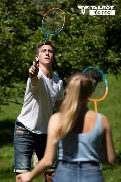 Rückansicht von Talbot-Torro SET 2-ATTACKER SET Badminton Set bunt