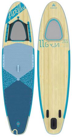 Rückansicht von FIREFLY iSUP 400 FAM SUP Sets wood-blue-dark-blue