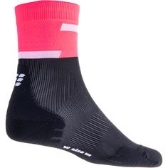 Rückansicht von CEP The Run Mid Laufsocken Herren pink-black