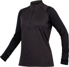 Endura Singletrack Fleece Fahrradtrikot Damen schwarz