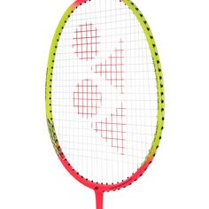 Rückansicht von Yonex NANOFLARE 100 Badmintonschläger pink-yellow