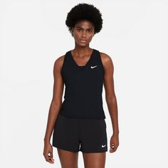 Rückansicht von Nike Court Victory Funktionstank Damen black-white