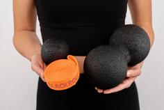 Rückansicht von BLACKROLL Neck Box Faszien Set black-orange