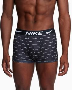 Rückansicht von Nike DRI-FIT ESSENTIAL MICRO Boxershorts Herren nike logo print-cool grey-black
