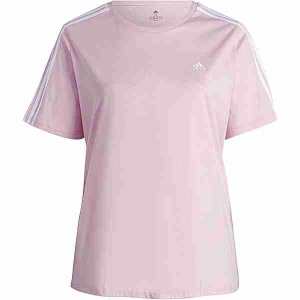 adidas ESSENTIALS SLIM 3-Streifen T-Shirt Damen true pink-white