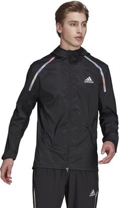 Rückansicht von adidas Marathon Laufjacke Herren black