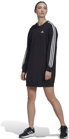 Rückansicht von adidas 3 Stripes Jerseykleid Damen black-white