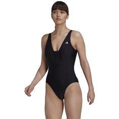 Rückansicht von adidas Iconisea 3S Badeanzug Damen black