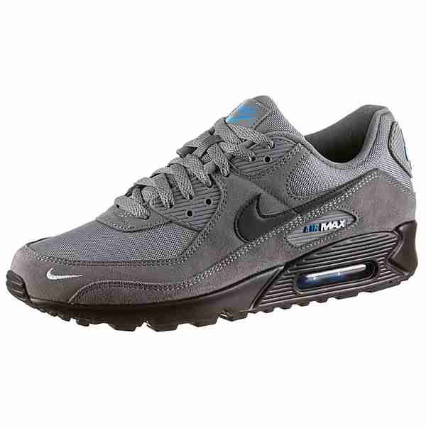 Nike Air Max 90 Sneaker Herren smoke grey-black-lt photo blue