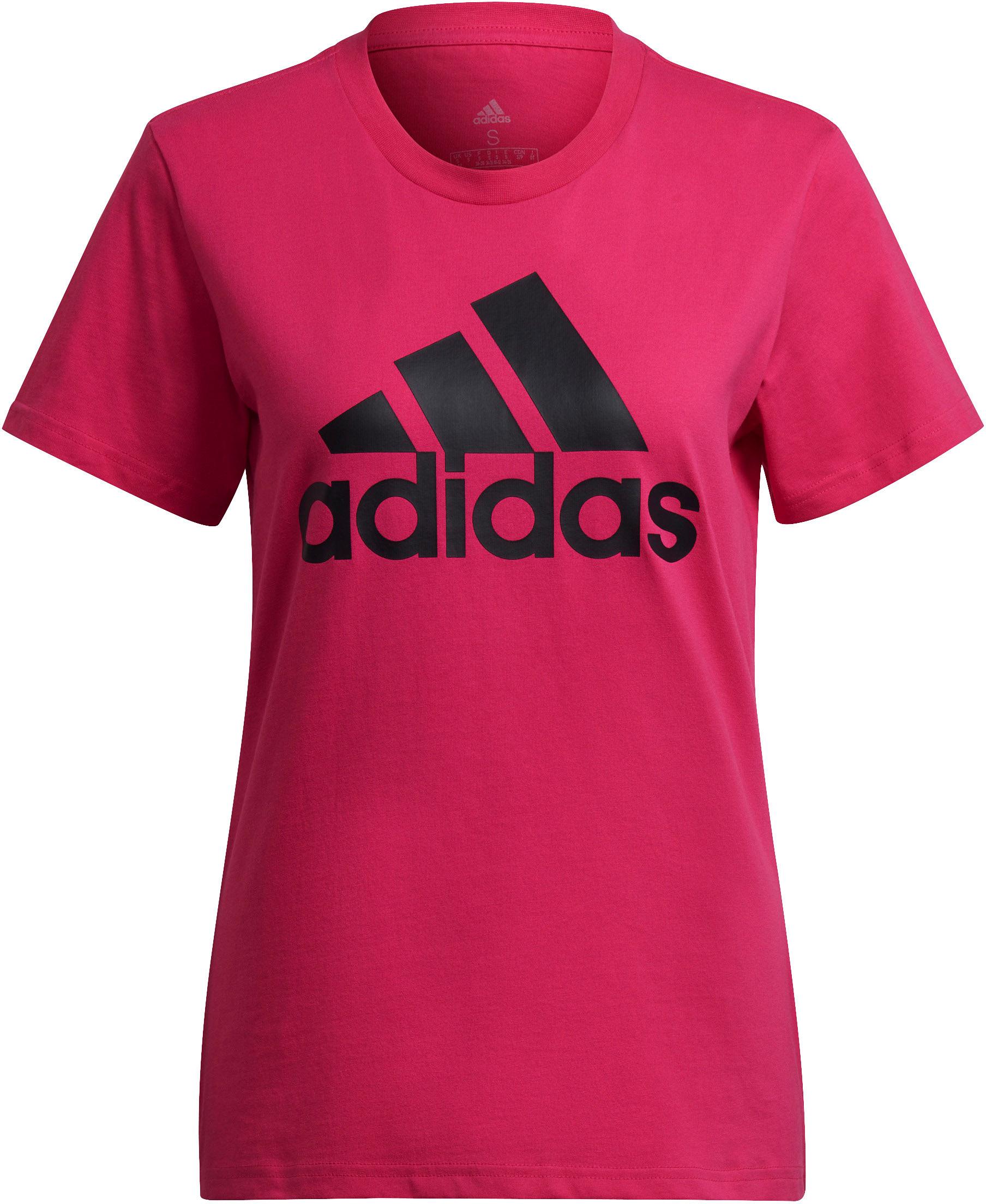 Adidas Loungewear Essentials Logo T Shirt Damen team real magenta black im Online Shop von SportScheck kaufen