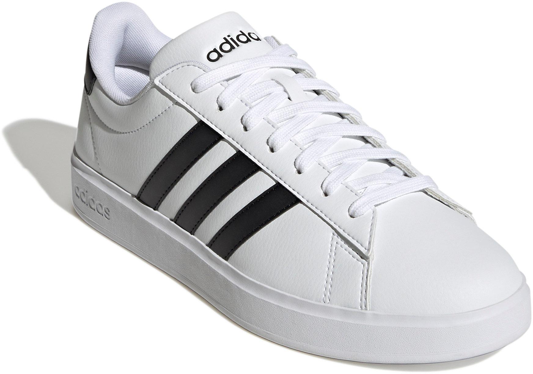 Adidas mens black and white sneakers best sale