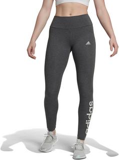 Rückansicht von adidas LOUNGEWEAR Essentials Leggings Damen dark grey heather-linen green
