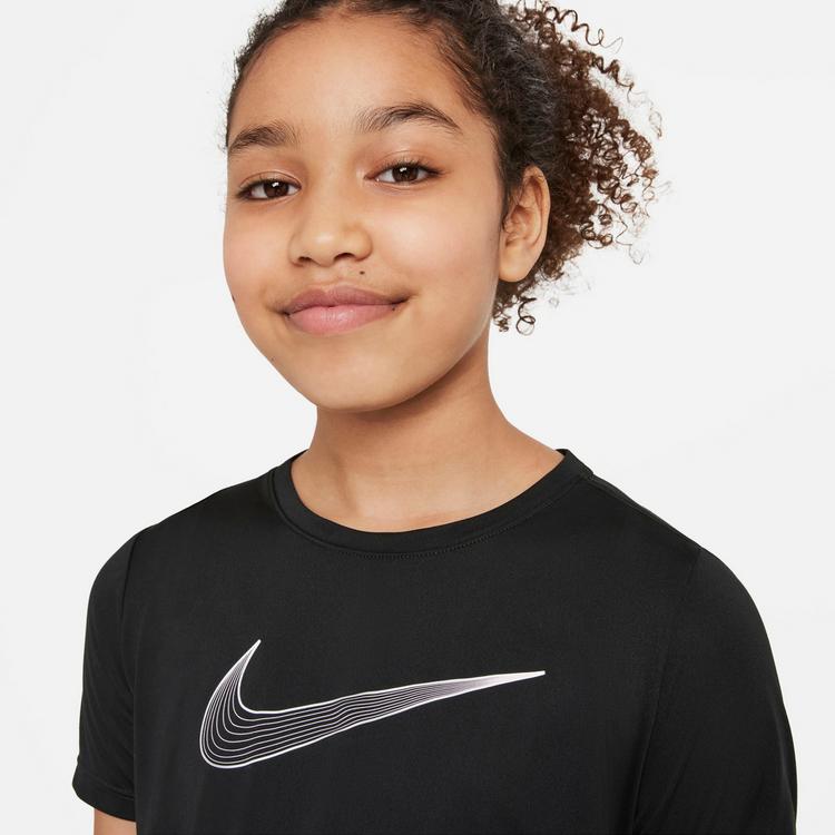 Nike Nike DRI-FIT ONE Funktionsshirt M&auml;dchen - black-white - 2 | SportScheck