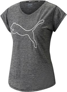 PUMA FAVORITE HEATHER CAT Funktionsshirt Damen black heather