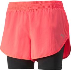 PUMA Funktionsshorts Damen sunset glow-black