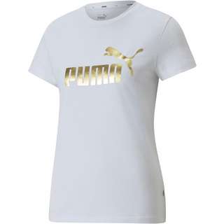 PUMA Essentiell Metallic T-Shirt Damen puma white-gold foil