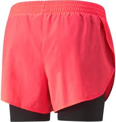 Rückansicht von PUMA Funktionsshorts Damen sunset glow-black