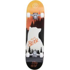 Rückansicht von Playlife Mighty Bear Skateboard-Komplettset bunt