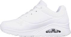 Rückansicht von Skechers Uno Sneaker Damen white durabuck-mesh trim