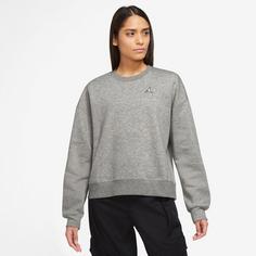 Rückansicht von Nike Jumpan Essentiell Sweatshirt Damen dark grey heather-white