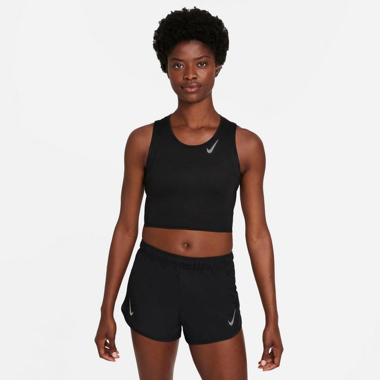 Nike Nike DRI-FIT RACE Croptop Damen - black-reflective silv - 0 | SportScheck