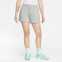 Rückansicht von Nike NSW CLUB Sweatshorts Damen dk grey heather-white