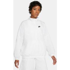 Rückansicht von Nike NSW ESSENTIAL Trainingsjacke Damen white-white-black