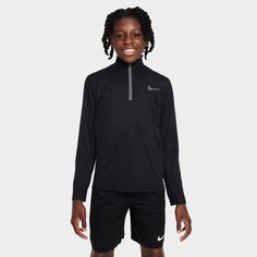 Rückansicht von Nike DRI-FIT POLY Funktionsshirt Kinder black-reflective silver