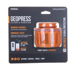 Rückansicht von Grayl Geopress Purifier Cartridge Wasserfilter orange